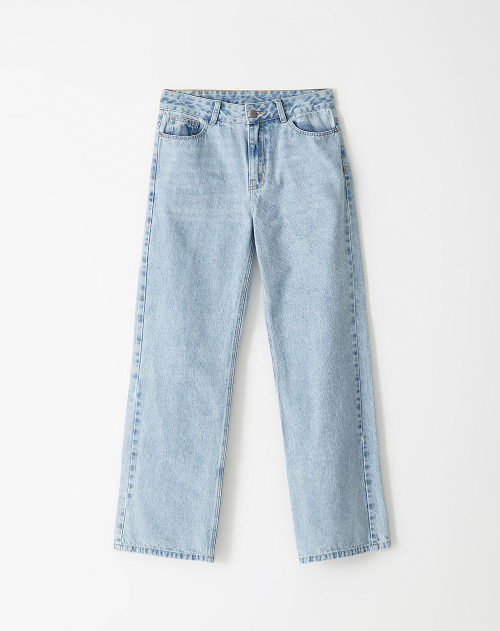 Jean regular fit tiro alto indigo claro