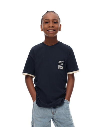 Camiseta fit manga corta azul