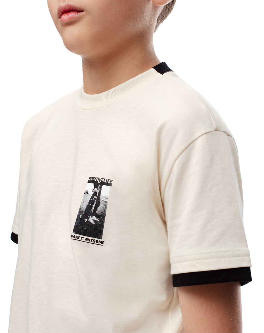 Camiseta fit manga corta crema