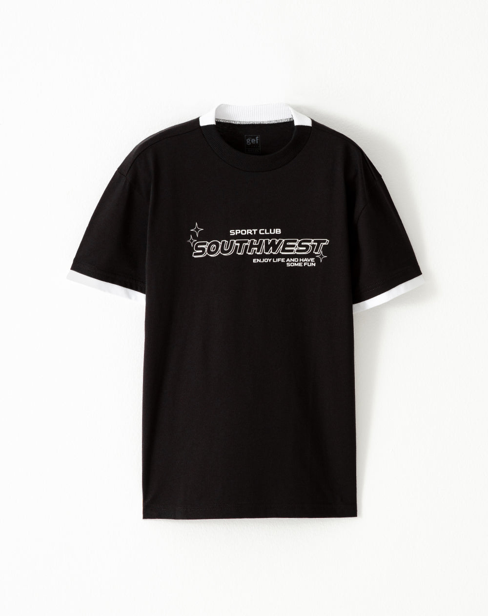 Camiseta fit manga corta negra