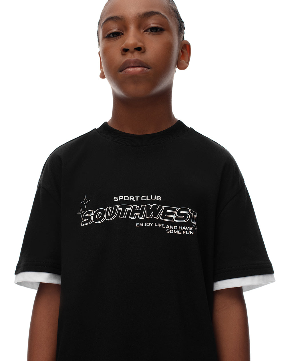 Camiseta fit manga corta negra