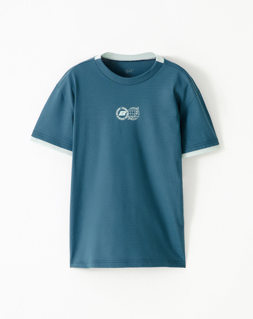 Camiseta regular algodón verde estampada niño