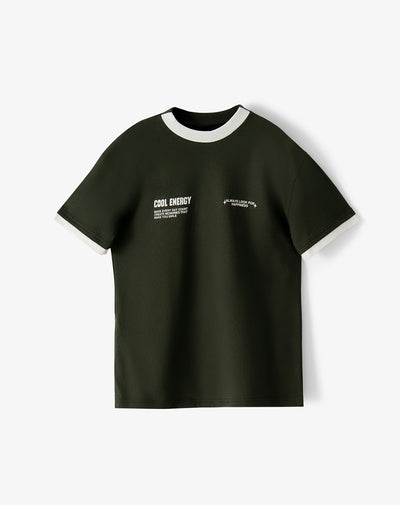 Camiseta regular fit manga corta verde