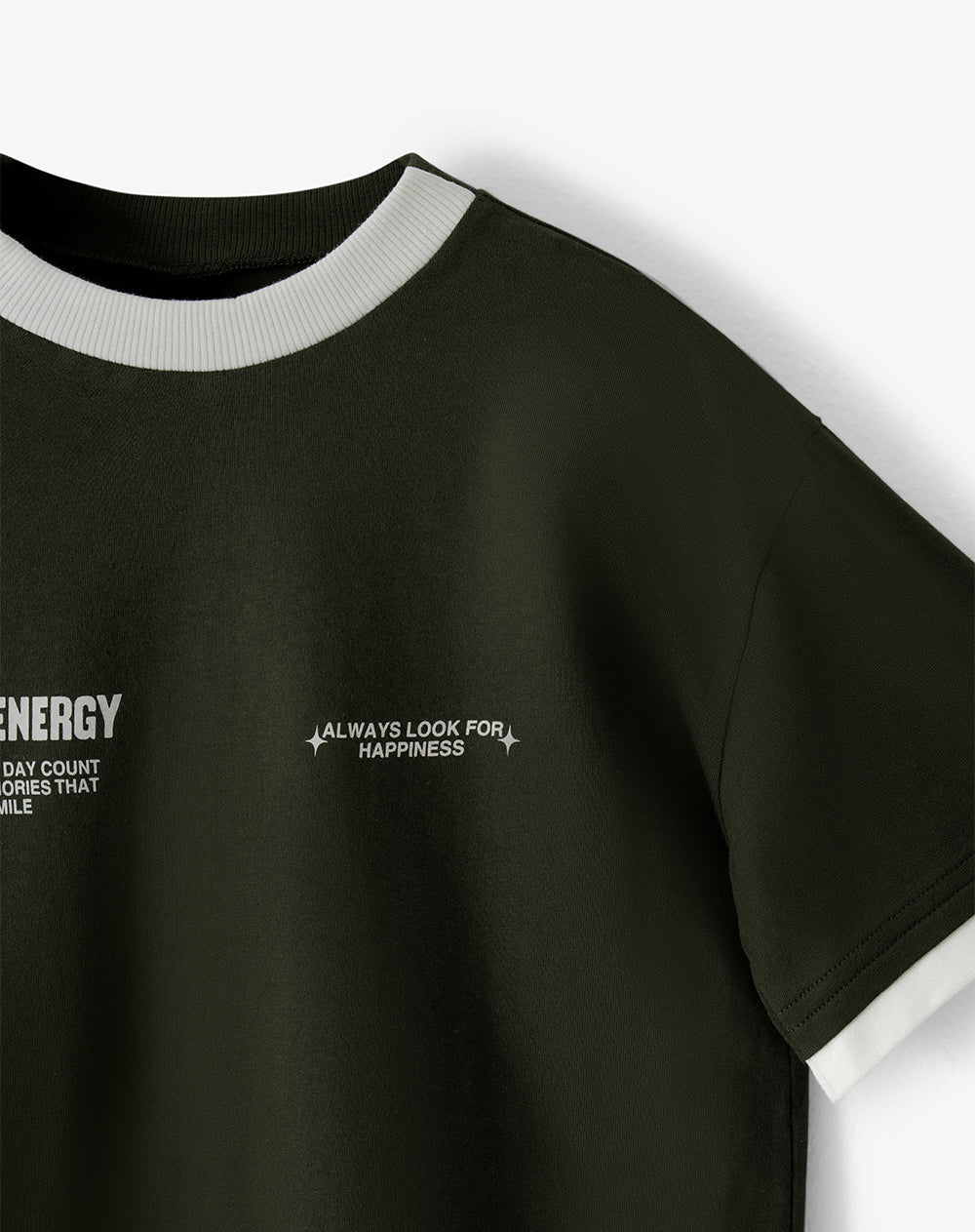 Camiseta regular fit manga corta verde