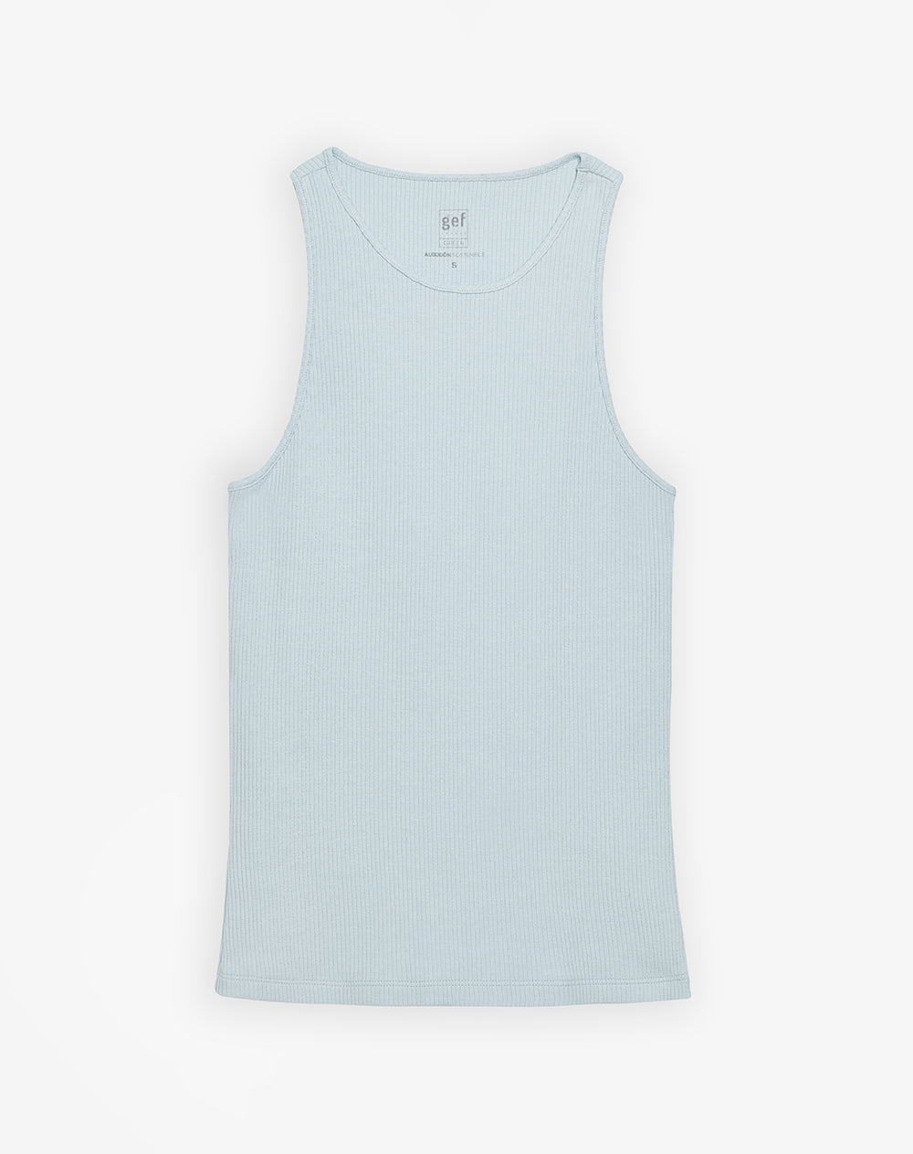 Camiseta esqueleto slim rib algodón azul mujer