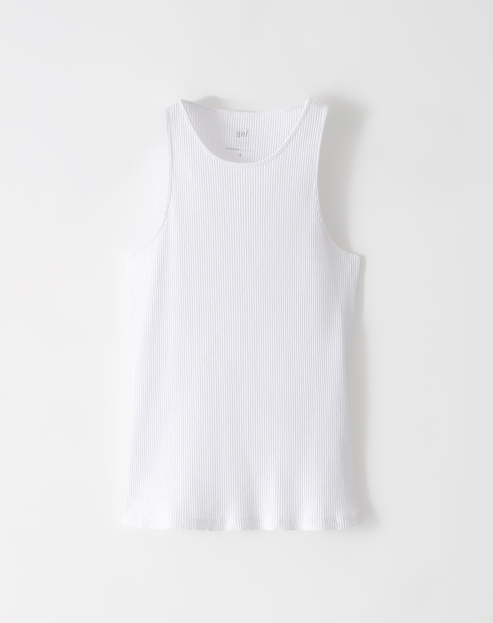 Camiseta esqueleto slim rib algodón blanca mujer