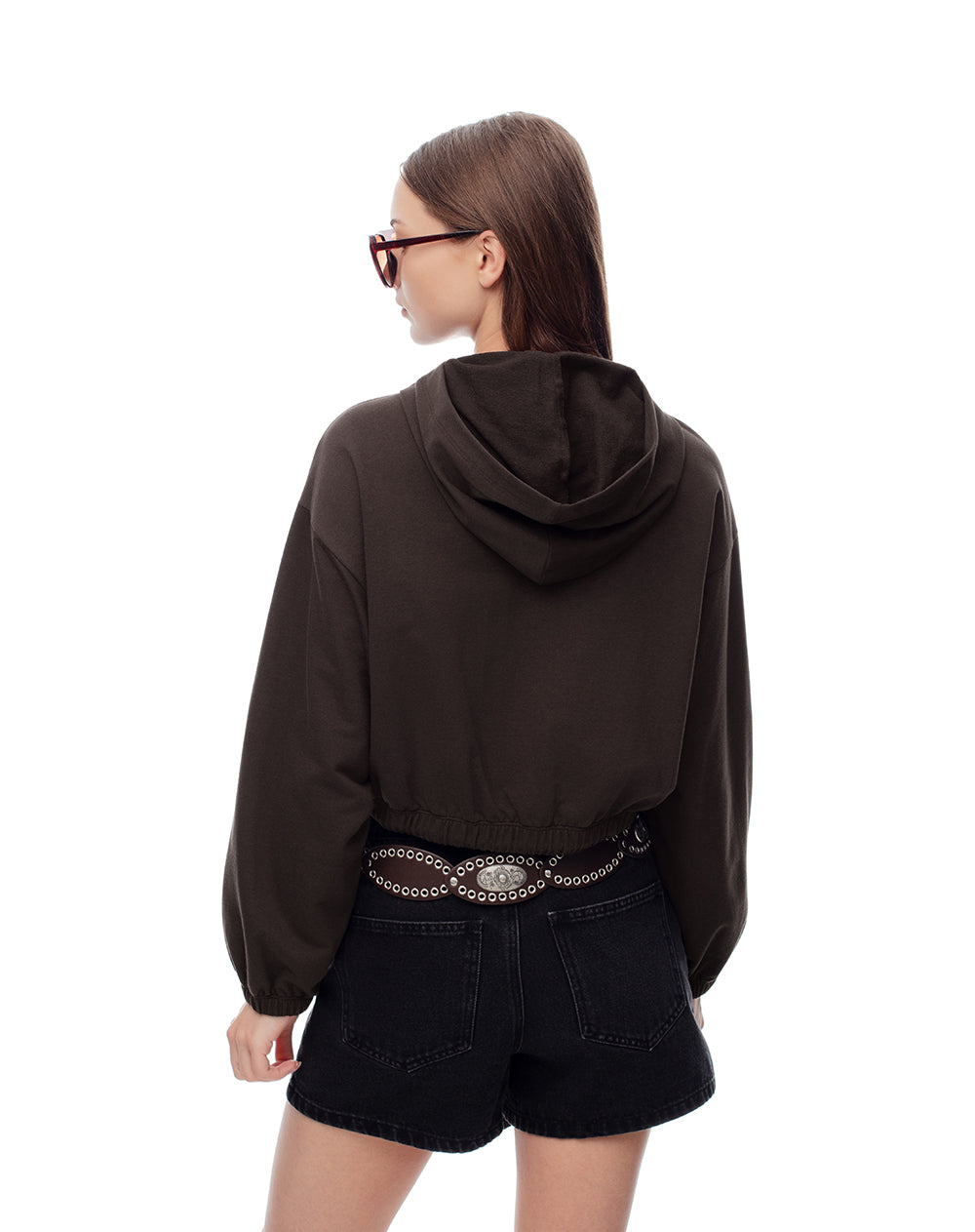 Chaqueta regular algodón chocolate mujer