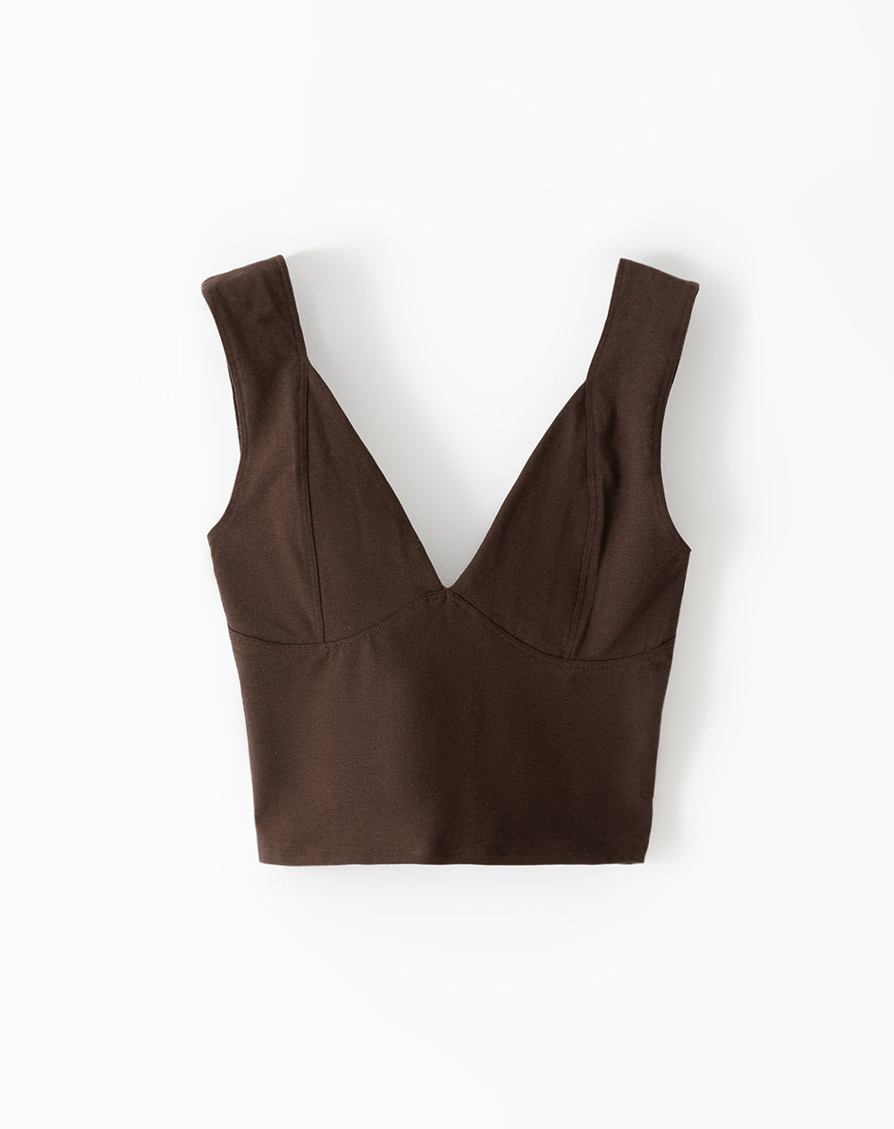 Camiseta slim algodón chocolate mujer