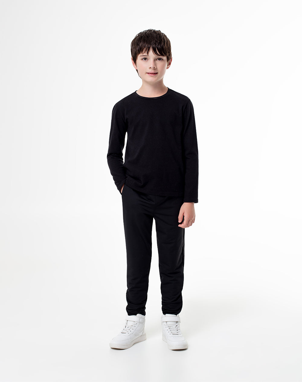 Camiseta Llani fit manga larga negra