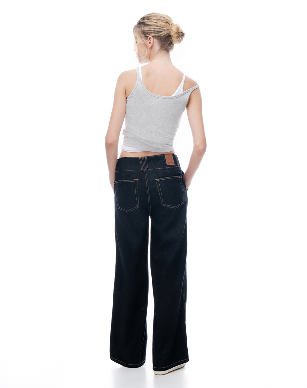 Jean wide leg tiro medio indigo osc mujer