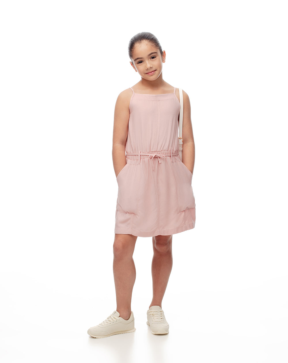 Vestido corto rosado niña