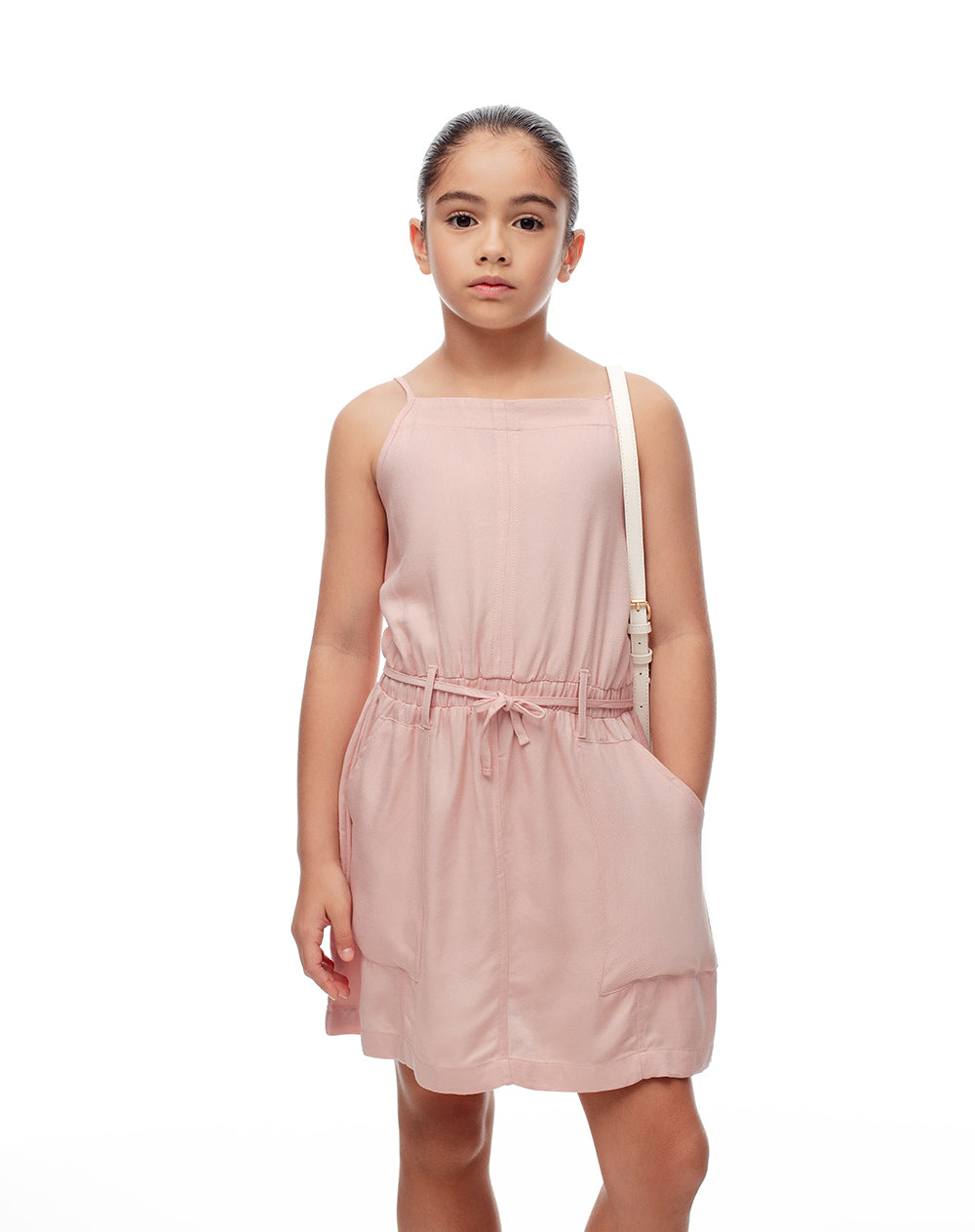 Vestido corto rosado niña