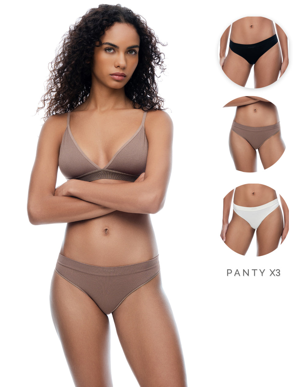 3 pantys clasico seamless tiro medio surtido mujer