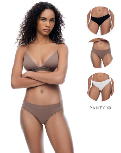 3 pantys clasico seamless tiro medio surtido mujer