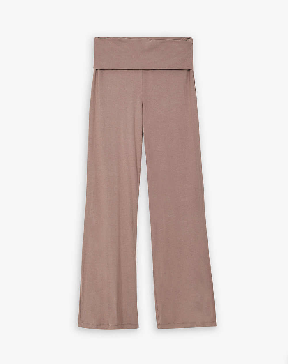 Pantalón relax tiro medio café mujer