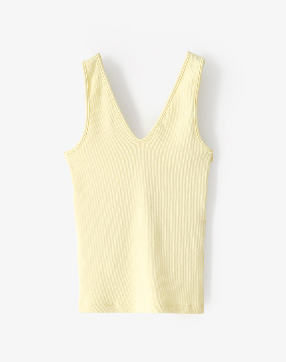 Camiseta manga sisa slim rib algodón amarilla mujer