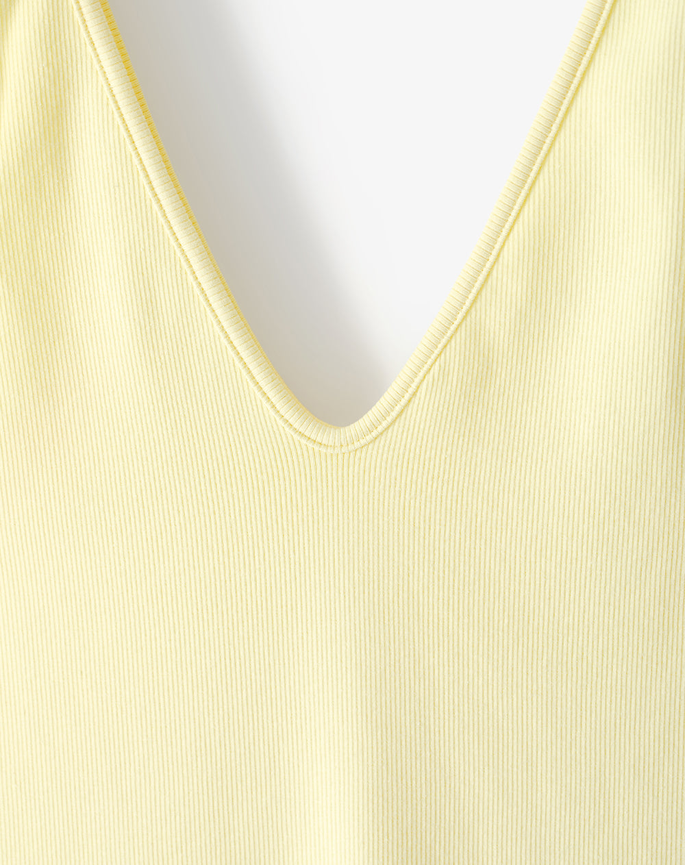 Camiseta manga sisa slim rib algodón amarilla mujer