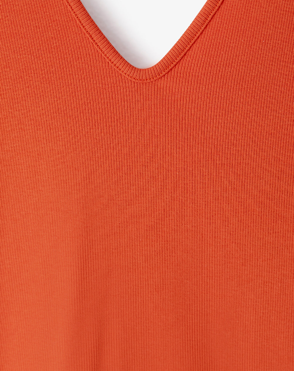 Camiseta slim sin mangas seamless naranja mujer