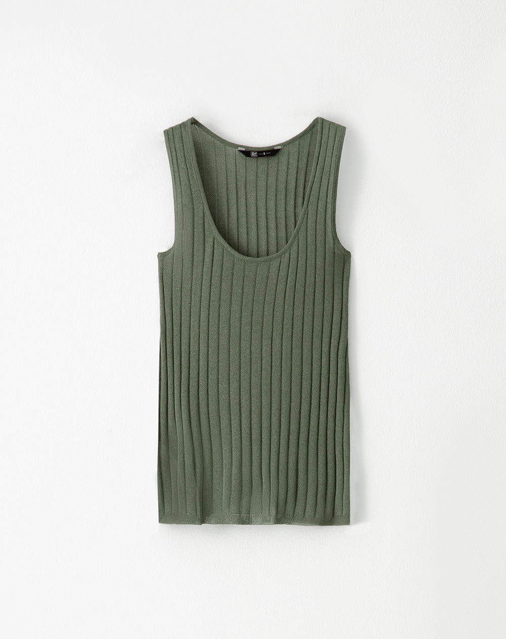 Camisate esquelero slim tejido de punto verde mujer