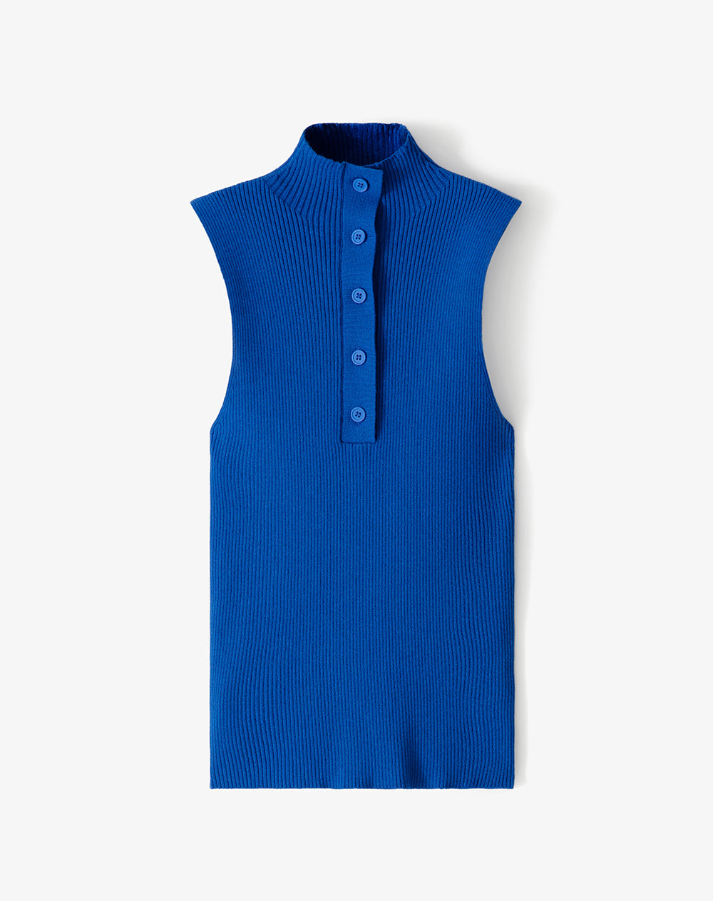 Camiseta esqueleto slim tejido de punto azul mujer