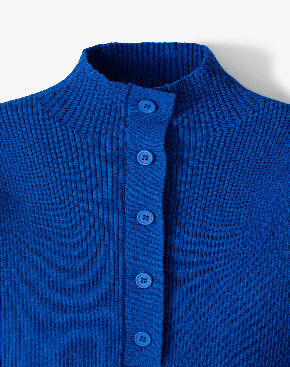 Camiseta esqueleto slim tejido de punto azul mujer