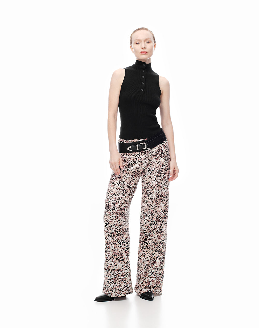 Camiseta esqueleto slim tejido de punto negra mujer