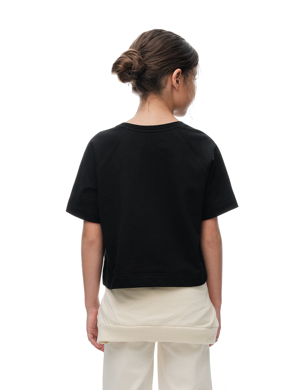 Camiseta oversize algodón negra niña