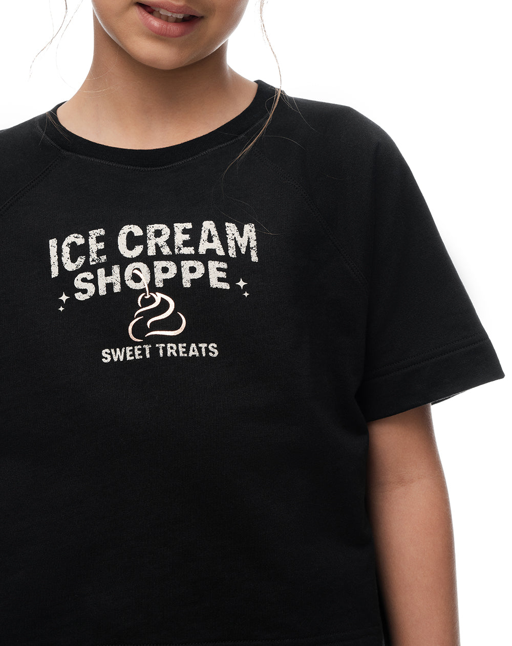 Camiseta oversize algodón negra niña