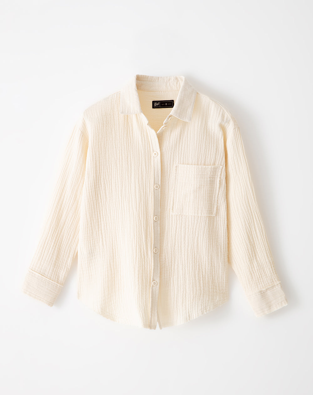 Camisa loose fit manga larga crema