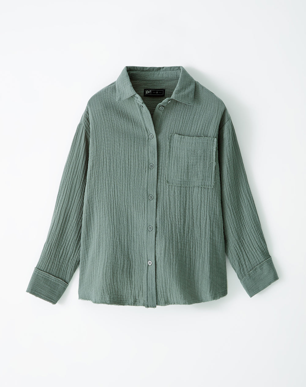 Camisa loose fit manga larga verde