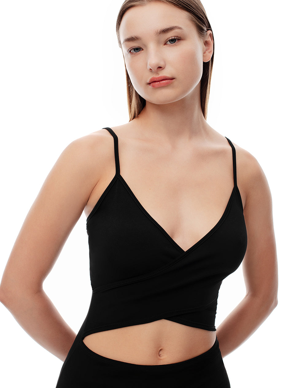 Vestido largo slim cut out negro mujer