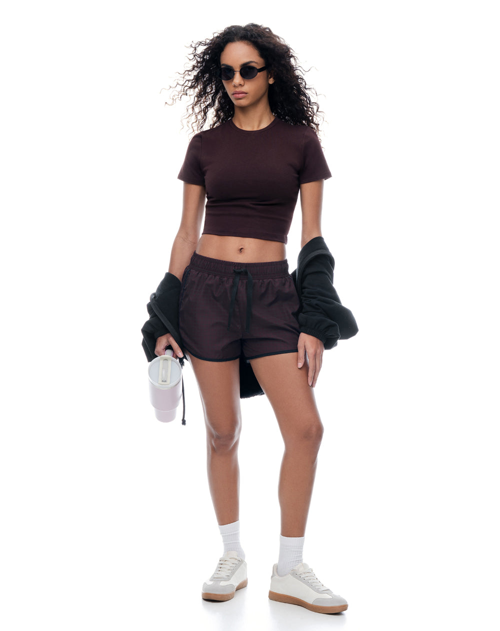 Short pantaloneta morado estampado