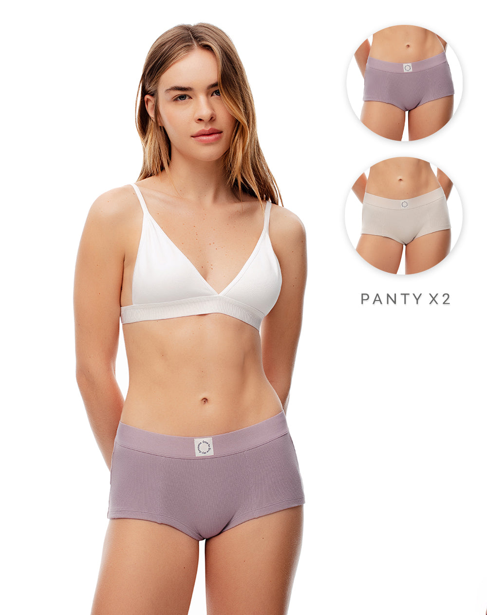 2 pantys boxer en punto tiro medio surtido