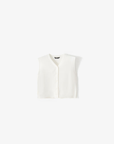 Chaleco regular sin capucha blanco mujer