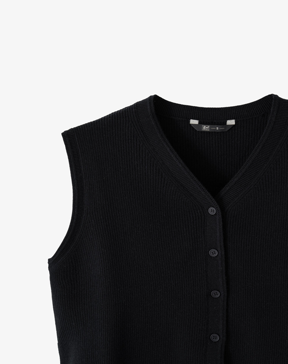 Chaleco regular sin capucha negro mujer