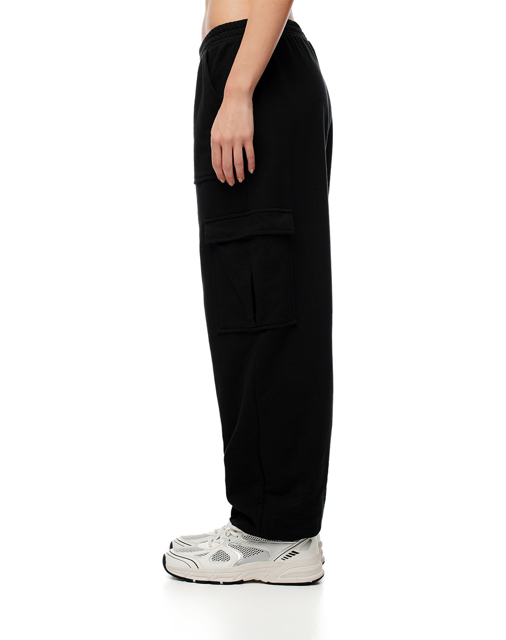 Jogger regular fit tiro medio negro
