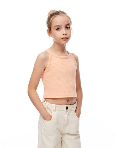 Camiseta cropped fit naranja