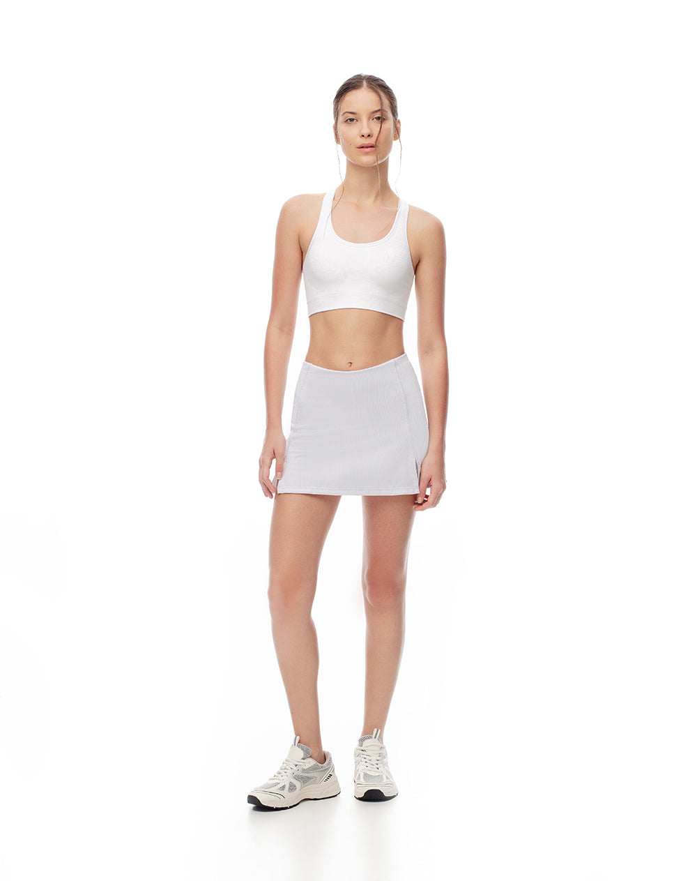 Top deportivo soporte alto seamless blanco