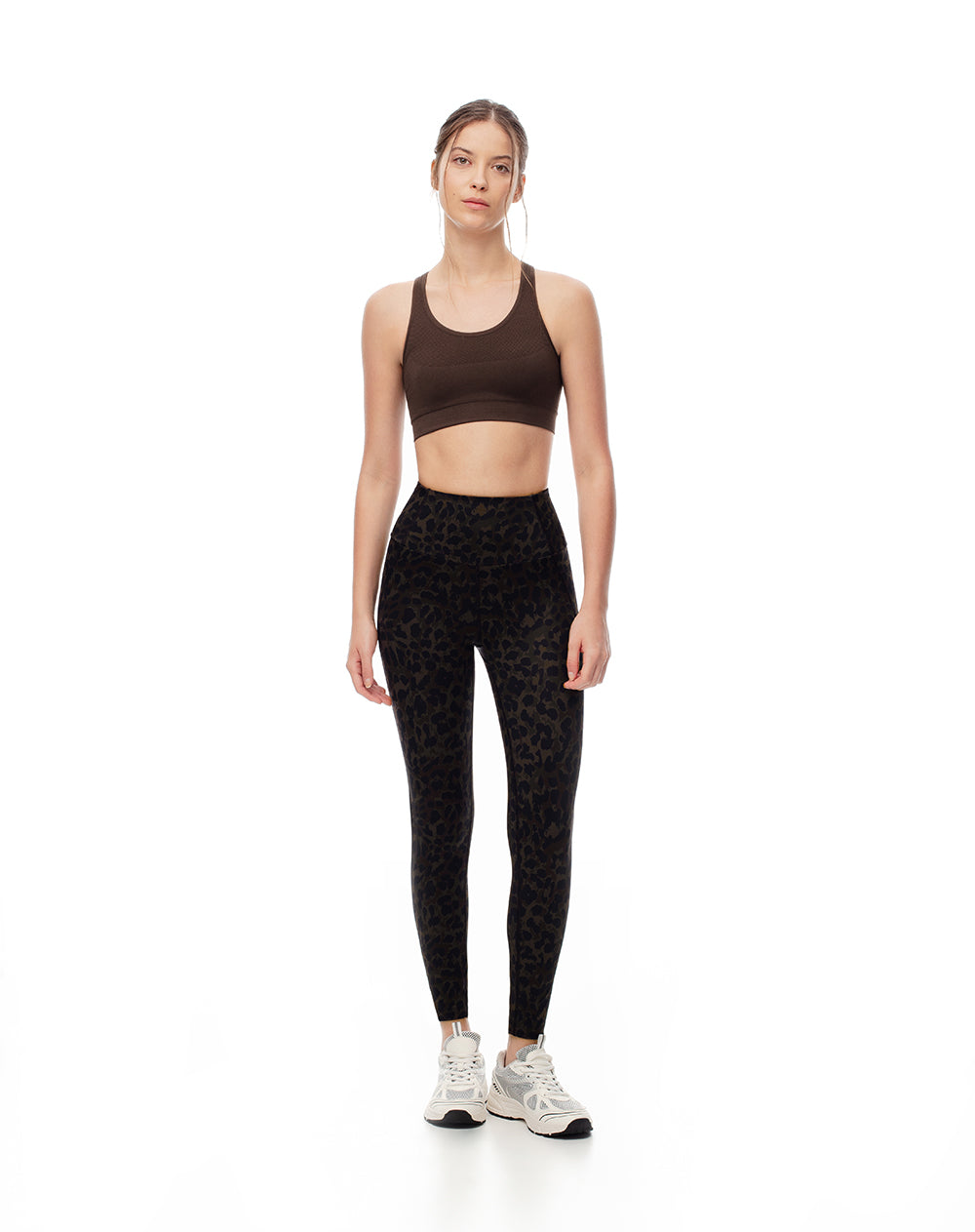 Top deportivo soporte alto seamless café
