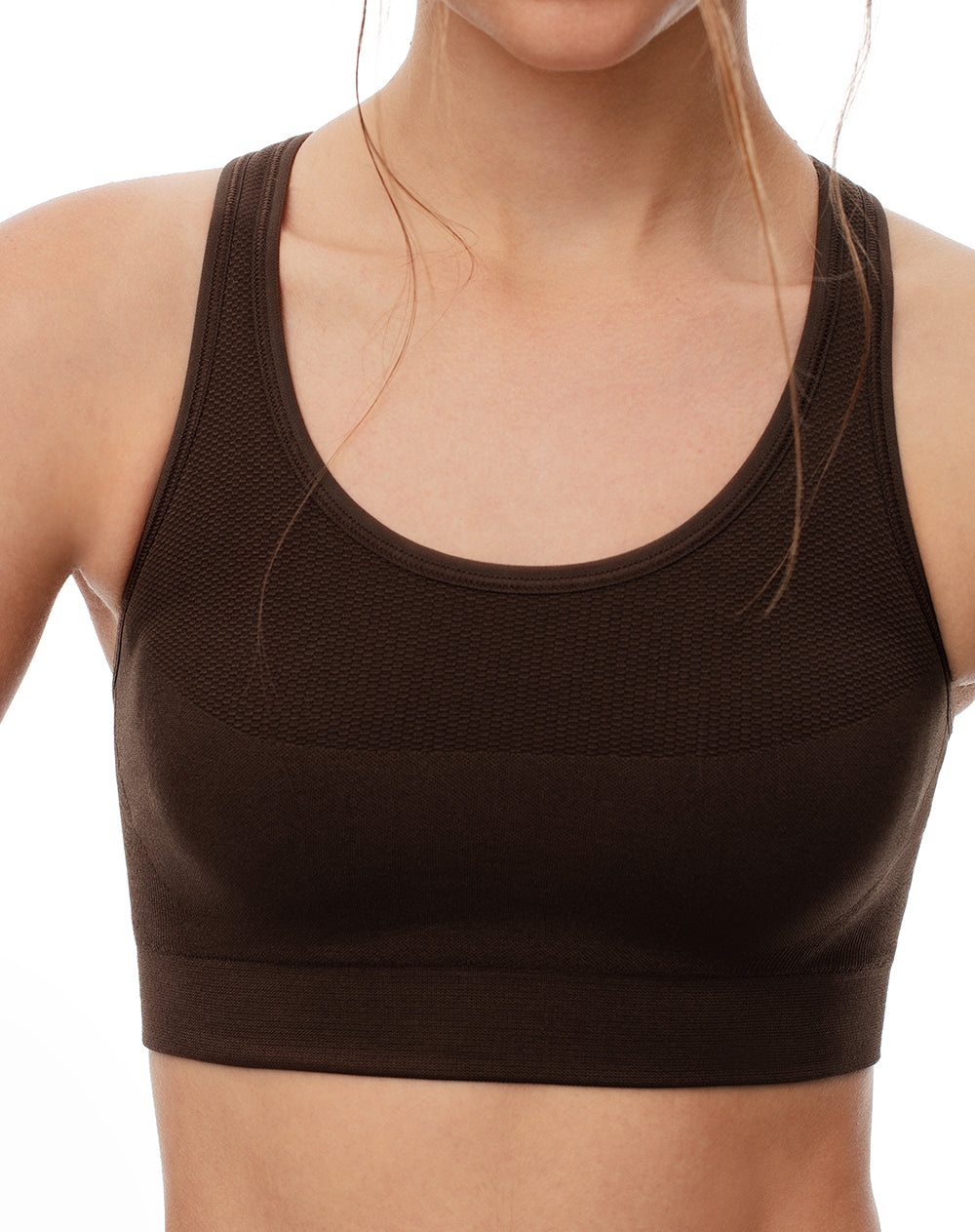 Top deportivo soporte alto seamless café