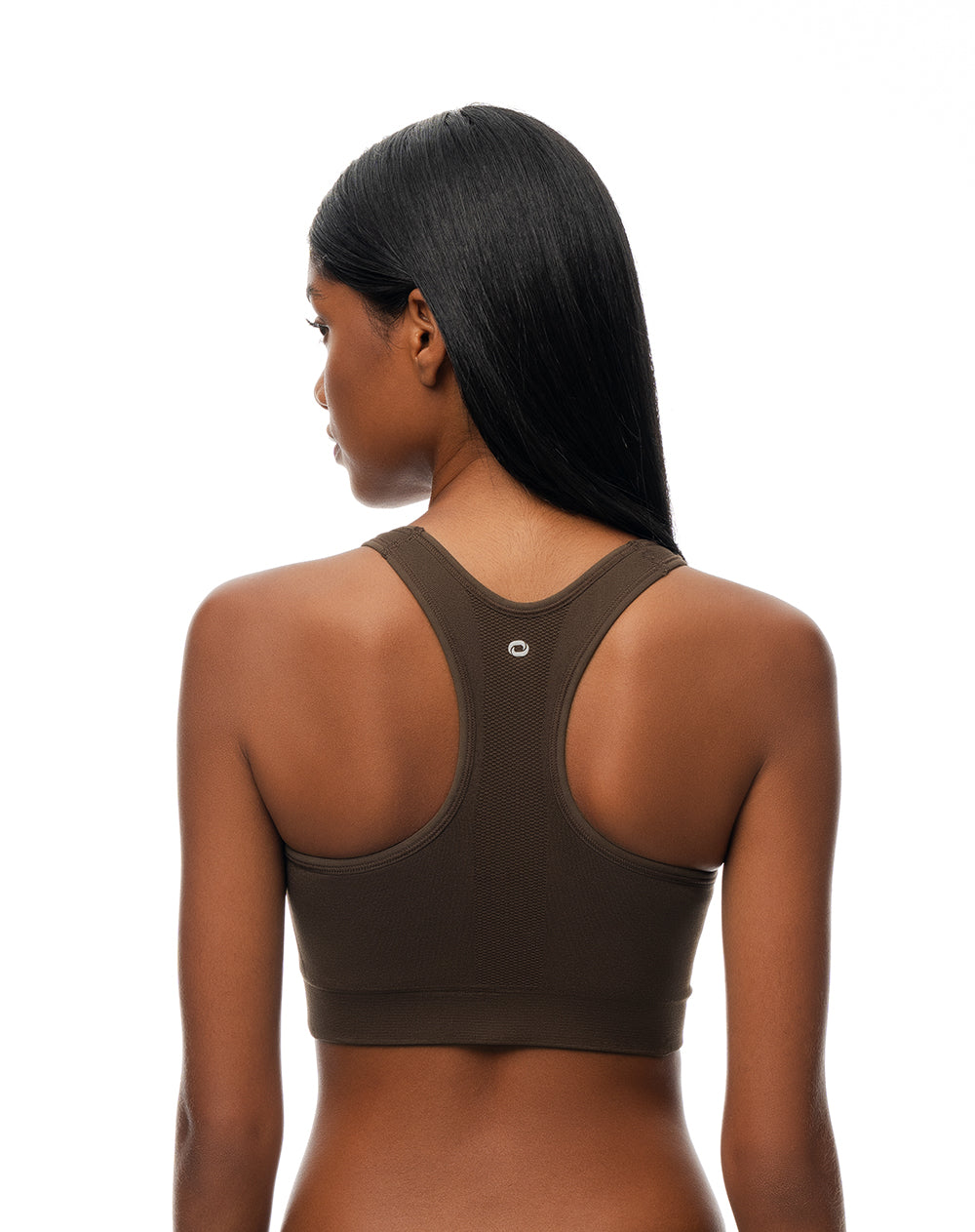 Top deportivo soporte alto seamless chocolate