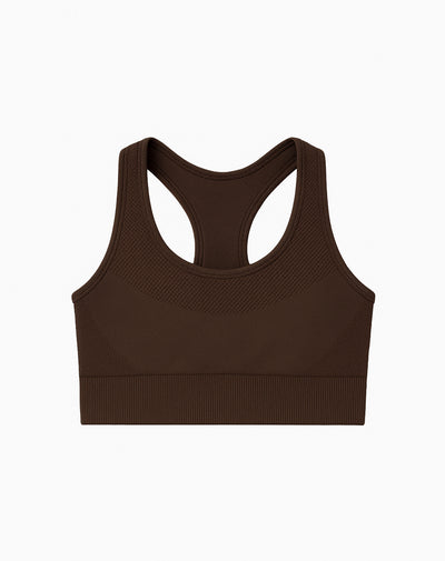 Top deportivo soporte alto seamless chocolate