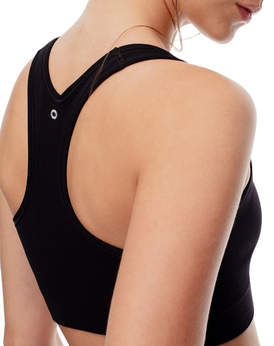 Top tiras anchas soporte alto negro