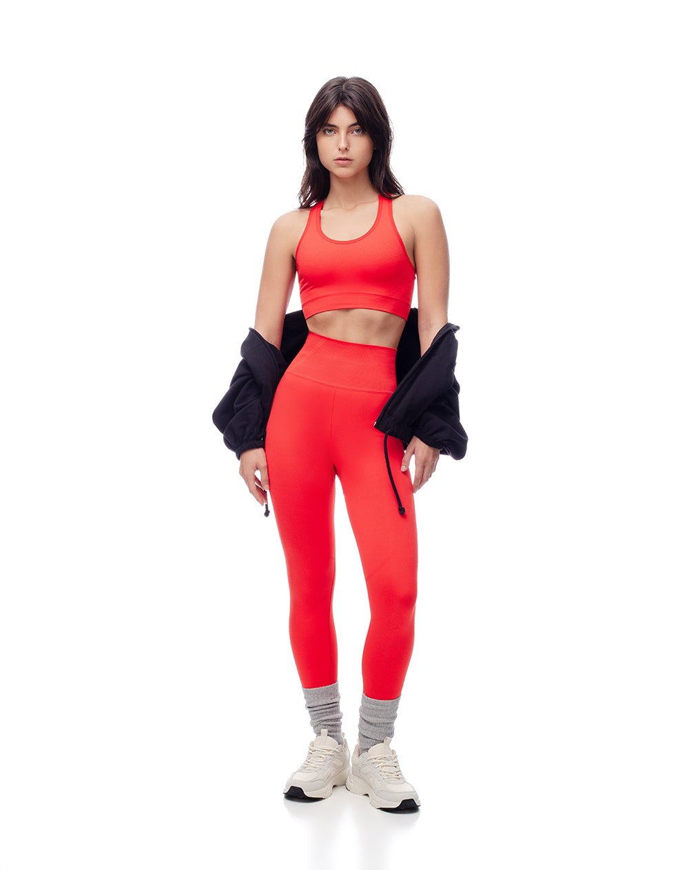 Top deportivo soporte alto seamless rojo