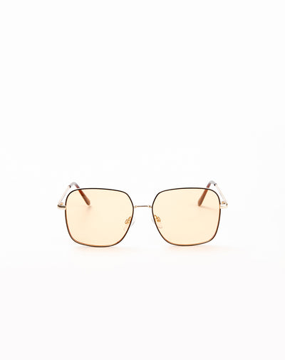 Gafas de sol filtro UV400 cuadradas lente ámbar mujer