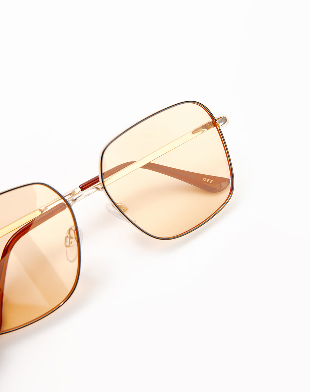 Gafas de sol filtro UV400 cuadradas lente ámbar mujer