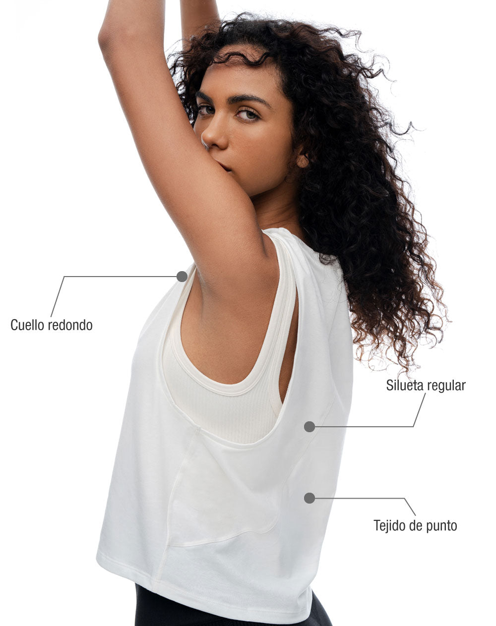 Camiseta regular blanca mujer