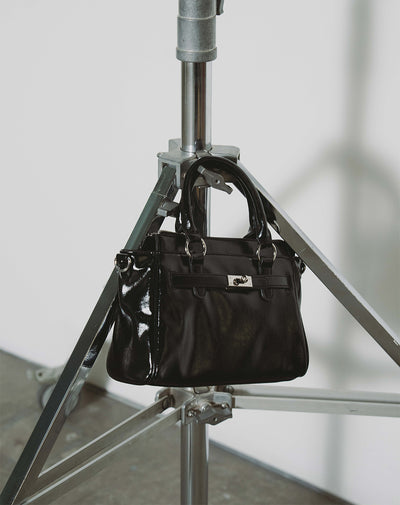 Bolso satchel negro mujer