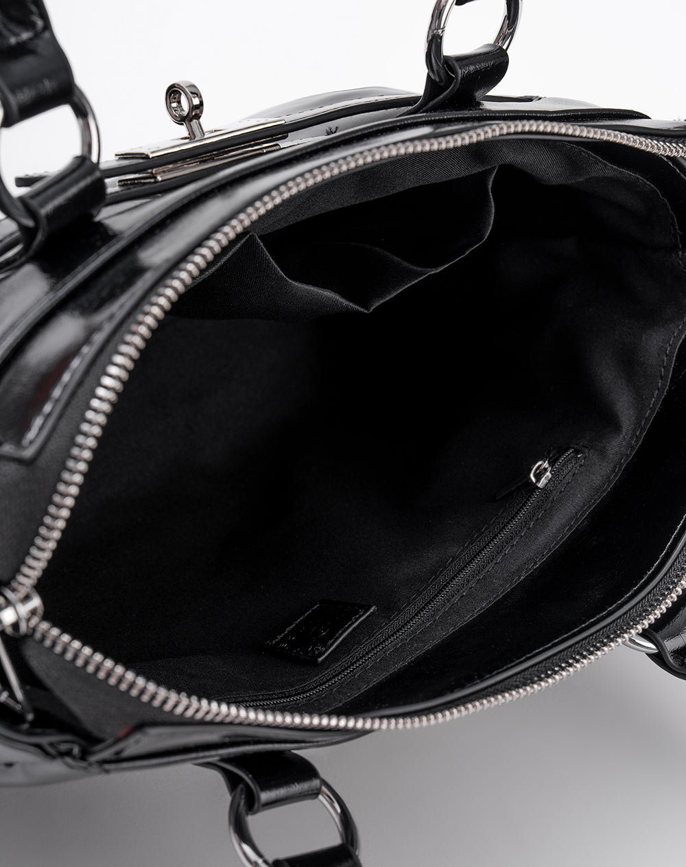 Bolso satchel negro mujer