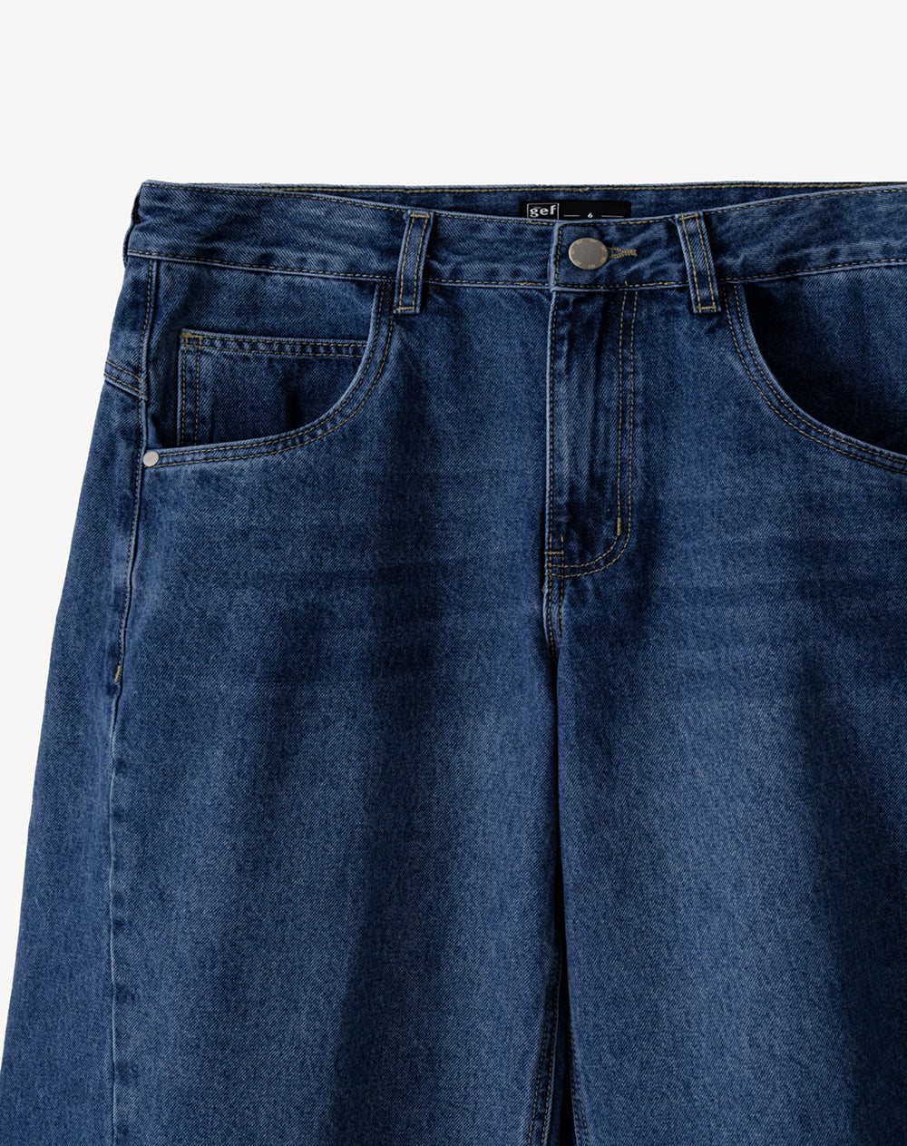 Jean baggy tiro medio indigo mujer